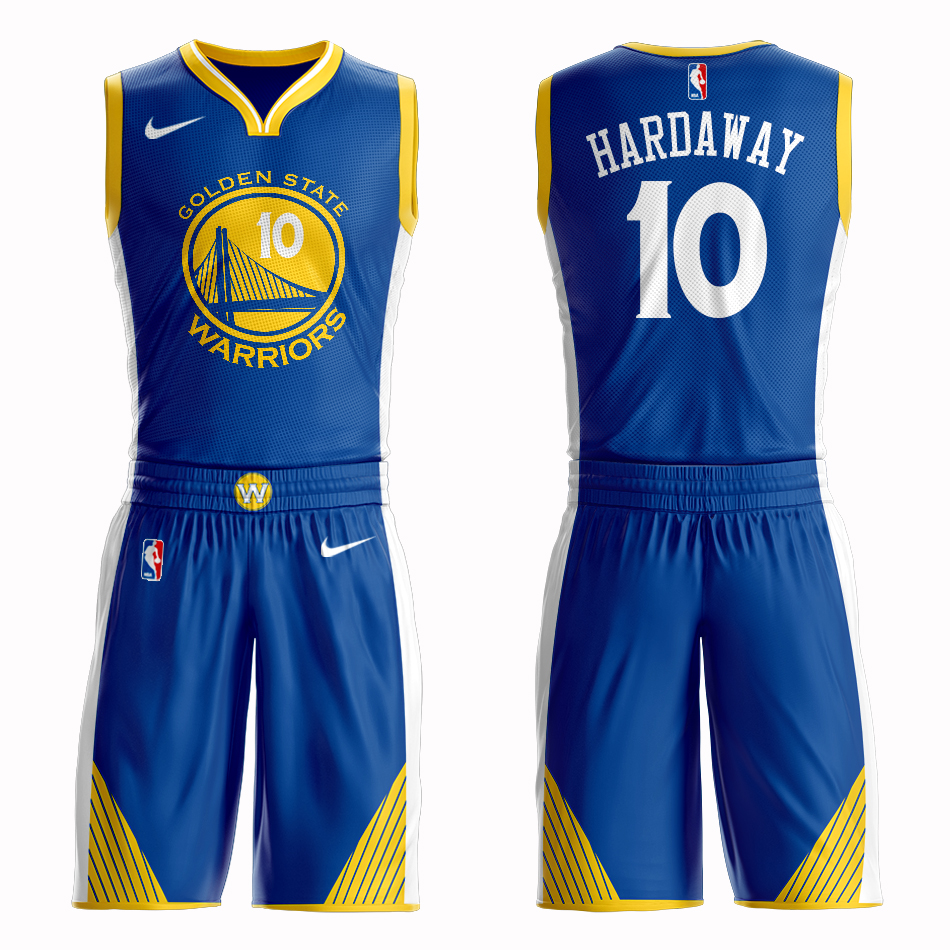 Men 2019 NBA Nike Golden State Warriors #10 Hardaway blue Customized jersey